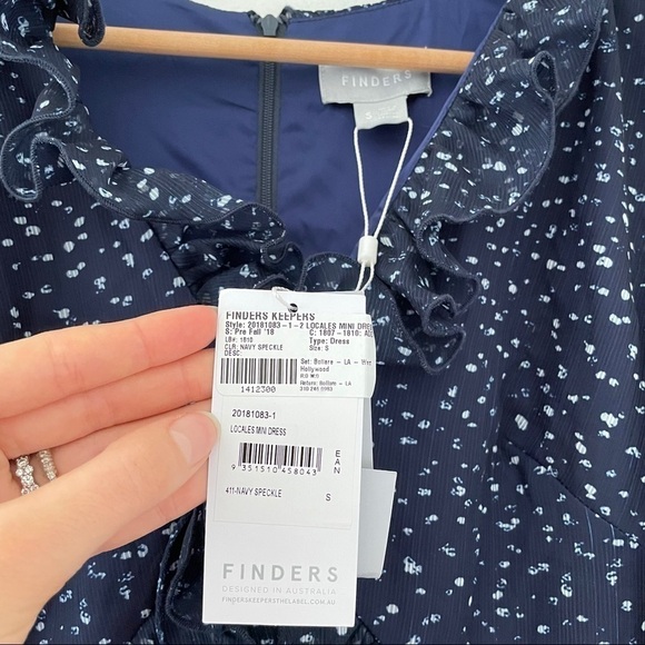 Finders Keepers Locales Mini Dress in Navy Speckle - Picture 10 of 11